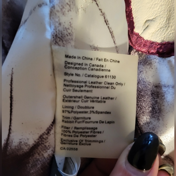 WHITE LEATHER/FUR DANIER COAT SIZE XS - Picture 5 of 7